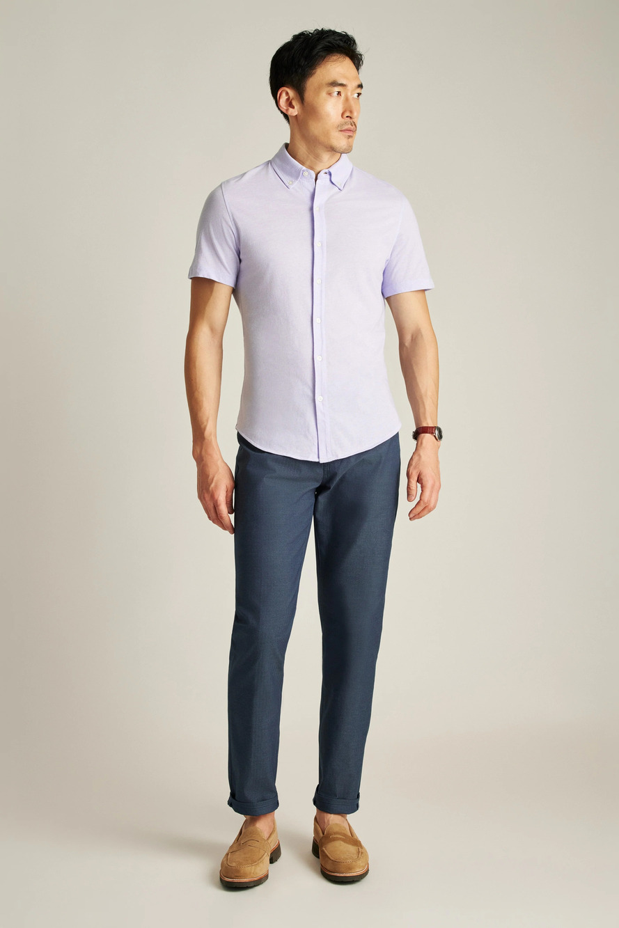 Bonobos Purple Feeder Stripe Jersey Shirt/7273